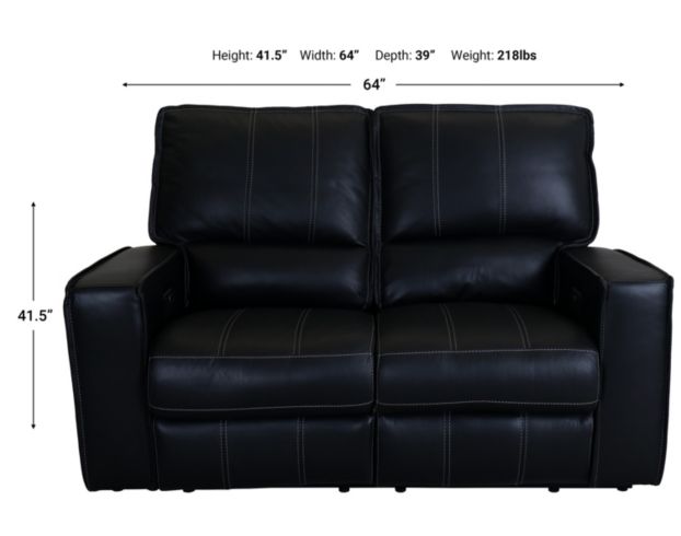 Parker House Rockford Black Leather Power Reclining Loveseat large image number 6