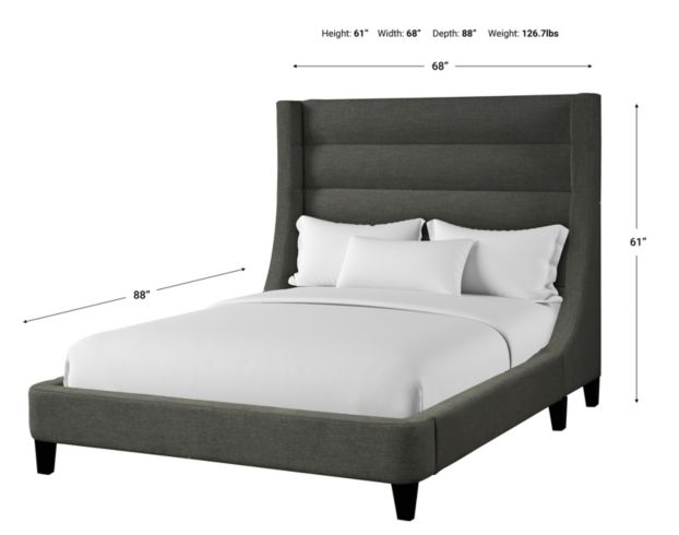 Parker House Jacob Luxe Dark Gray Queen Bed large image number 4