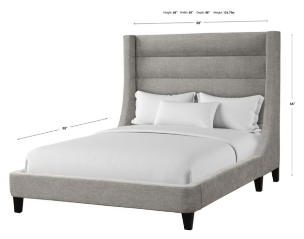 Parker House Jacob Luxe Light Gray Queen Bed large image number 4