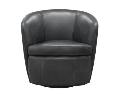 Parker House Barolo Slate Genuine Leather Swivel Club Chair