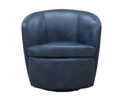 Parker House Barolo Navy Genuine Leather Swivel Club Chair