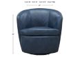 Parker House Barolo Navy 100% Leather Swivel Club Chair small image number 7