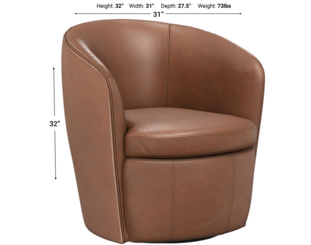 Parker House Barolo Whiskey 100% Leather Swivel Club Chair large image number 2