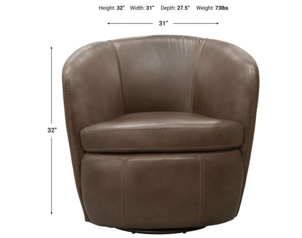Parker House Barolo Brown 100% Leather Swivel Club Chair large image number 7