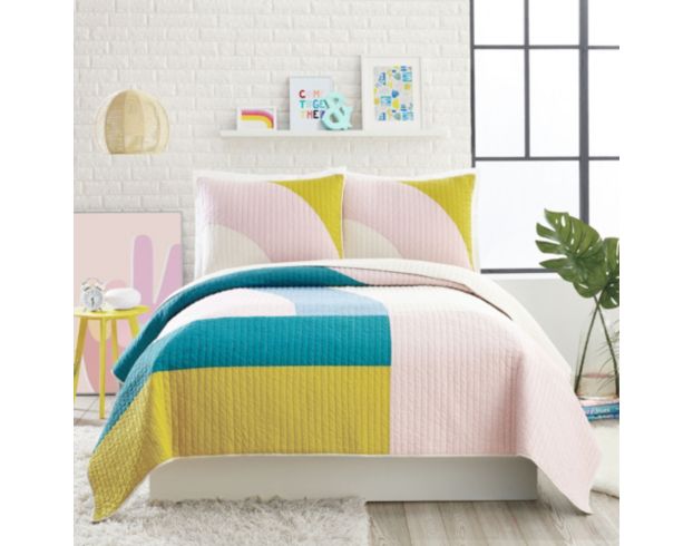 Peking Handicraft Modshapes Pink 2-Piece Twin Quilt Set large image number 1