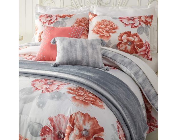 Peking Handicraft Golden Peony 6-Piece King Comforter Set large image number 8