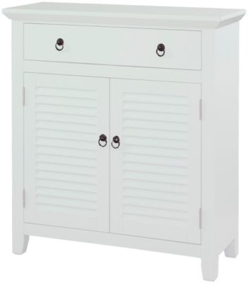 Powell White Shutter Storage Console Cabinet Homemakers Furniture