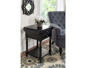 Powell Black Dropleaf Accent Table