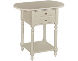 Powell White Dropleaf Accent Table