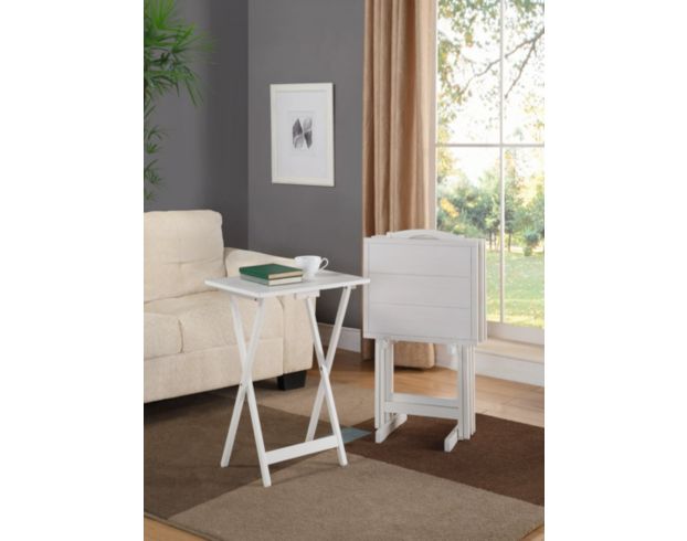 White tv best sale tray table set