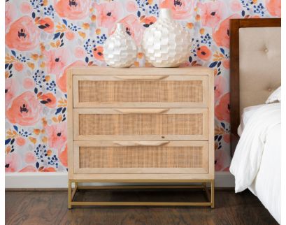 Powell Raphael 3-Drawer Rattan Cabinet