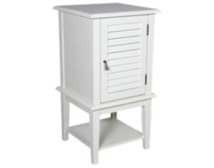 Powell White Shutter Door Storage Accent Table