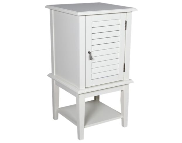 Powell White Shutter Door Storage Accent Table large image number 1