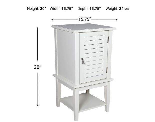Powell White Shutter Door Storage Accent Table large image number 3