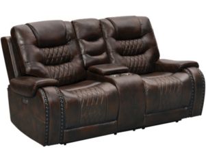 Pri Rhyme Leather Power Recline Loveseat with Console