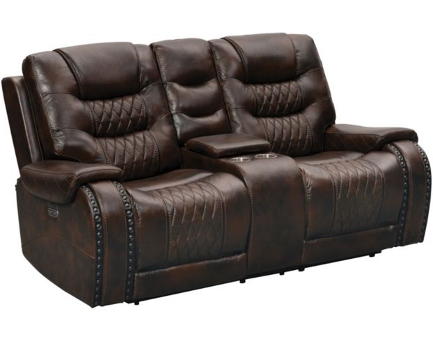 Pri Rhyme Leather Power Recline Loveseat with Console large image number 1