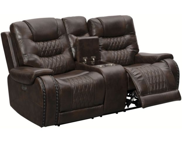 Pri Rhyme Leather Power Recline Loveseat with Console large image number 2
