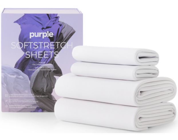 Purple True White Twin/Twin XL SoftStretch Sheets large image number 1