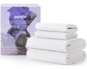 Purple True White Queen SoftStretch Sheets