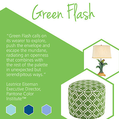 Update your home with stylish home goods featuring Pantone spring colors like Green Flash.