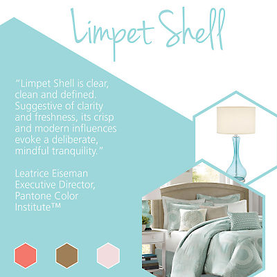 Update your home with stylish home goods featuring Pantone spring colors like Limpet Shell.