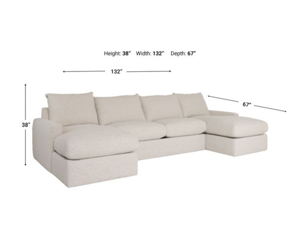 Rowe Furniture Lounge Alden 3-Piece Natural Double Chaise Sectional large image number 6