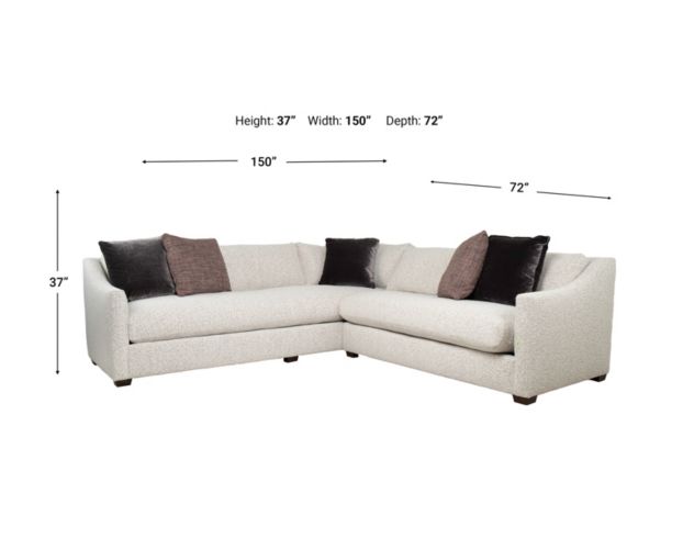 Rowe Furniture Lounge Bradford Taupe 2-Piece Sectional with Right Sofa large image number 9