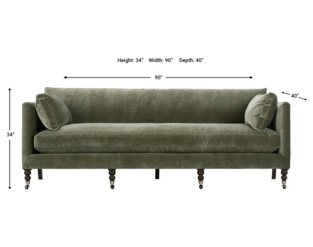 Rowe Furniture Madeline Sage Velvet Sofa large image number 7