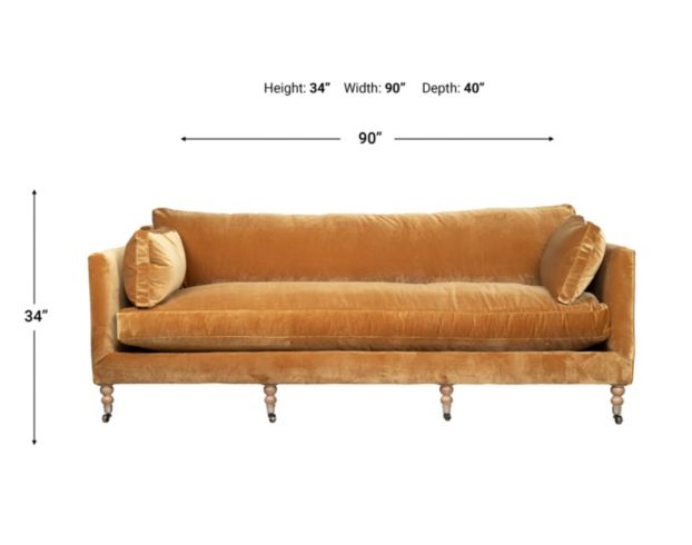 Rowe Furniture Madeline Amber Velvet Sofa large image number 9