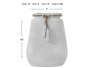 Sagebrook 16" White Drawstring Vase with Jute Detail