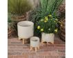 Sagebrook 10" Beige Planter with Wood Stand small image number 7