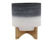 Sagebrook 10" Gray Ombre Planter with Wood Stand small image number 1
