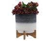 Sagebrook 10" Gray Ombre Planter with Wood Stand small image number 5