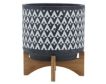 Sagebrook 10" Gray Geometric Planter with Wood Stand small image number 2