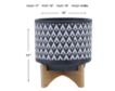 Sagebrook 10" Gray Geometric Planter with Wood Stand small image number 8