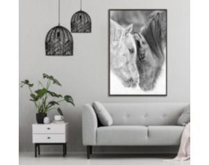 Streamline Art 30x45 Black & White Horses Wall Art