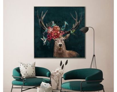 Streamline Art Floral Antlers 36 X 36