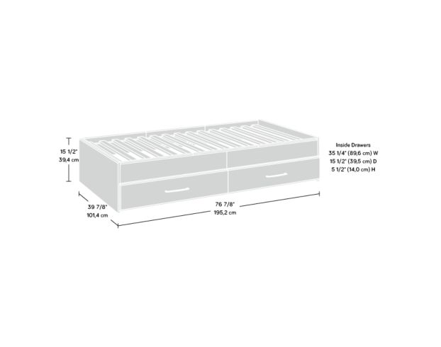 Sauder Glacier Oak Twin Storage Bed large image number 10