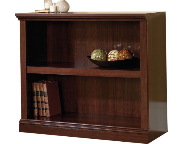 Sauder Select 2 Shelf Cherry Short, Cherry Wood 2 Shelf Bookcase