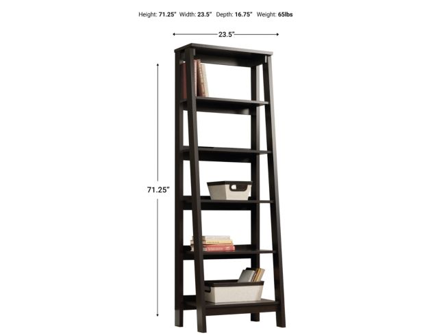 Sauder Trestle Jamocha Wood Ladder Bookcase large image number 2