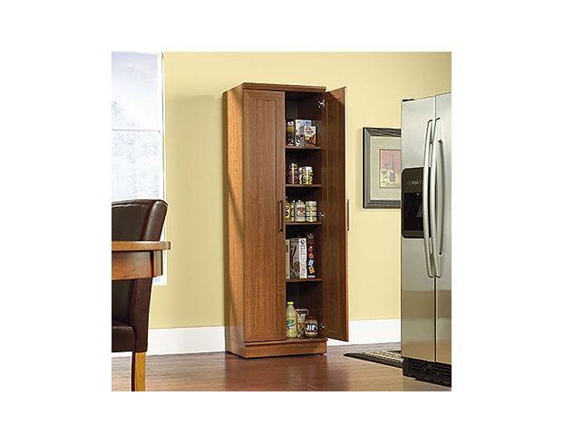 Sauder Homeplus 2-Door Storage Cabinet/Pantry With Adjustable Shelves,  Sienna Oak Finish