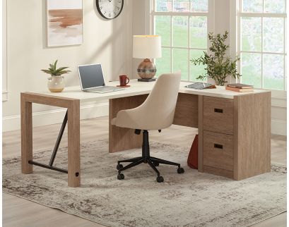 Sauder Dixon City Brushed Oak L-Shaped Desk