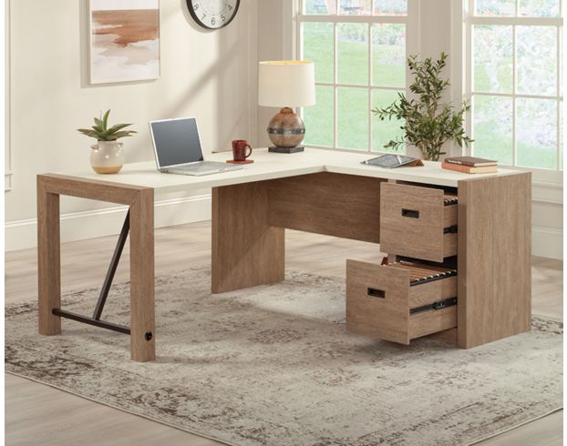 Sauder Dixon City Brushed Oak L-Shaped Desk large image number 2