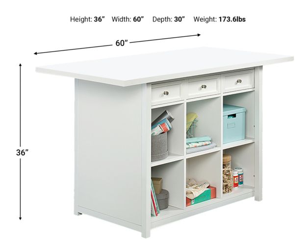 Sauder Craft Pro White Work Table