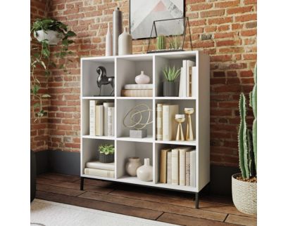 Sauder North Avenue White Short 9-Cube Bookcase