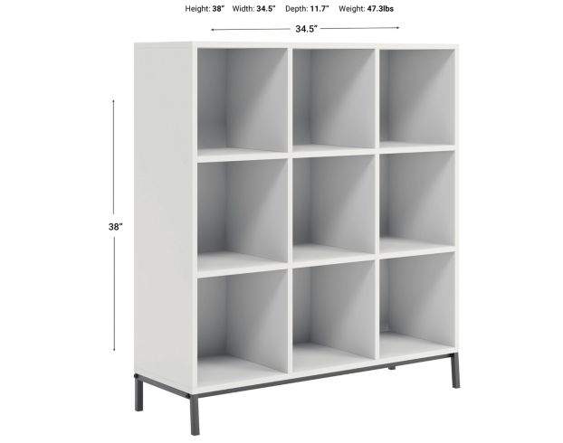Sauder North Avenue White Short 9-Cube Bookcase large image number 3