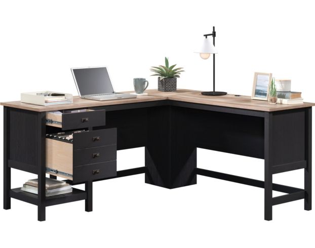 Sauder Cottage Road Black Corner Desk large image number 3