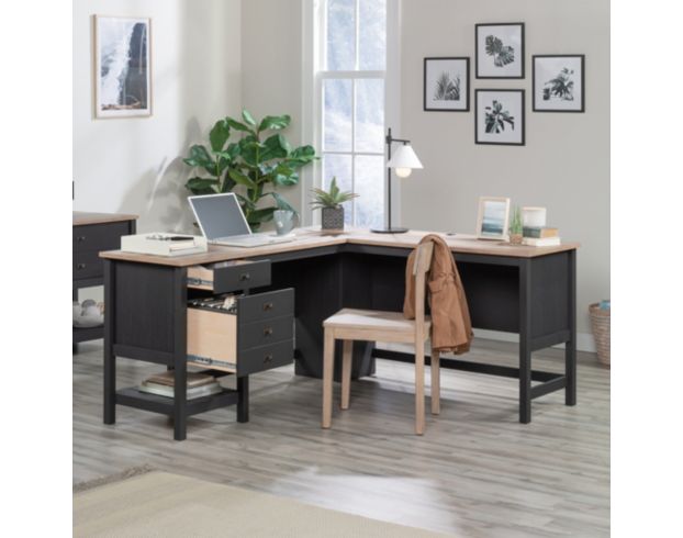 Sauder Cottage Road Black Corner Desk large image number 5