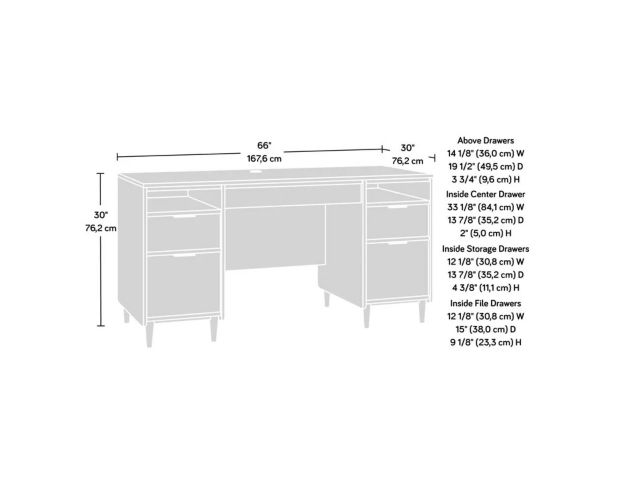 Sauder Clifford Place Double Pedestal Desk large image number 12