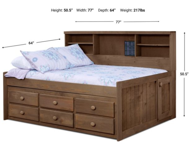 Simply Bunk Beds Chestnut Full Captains Bed large image number 2